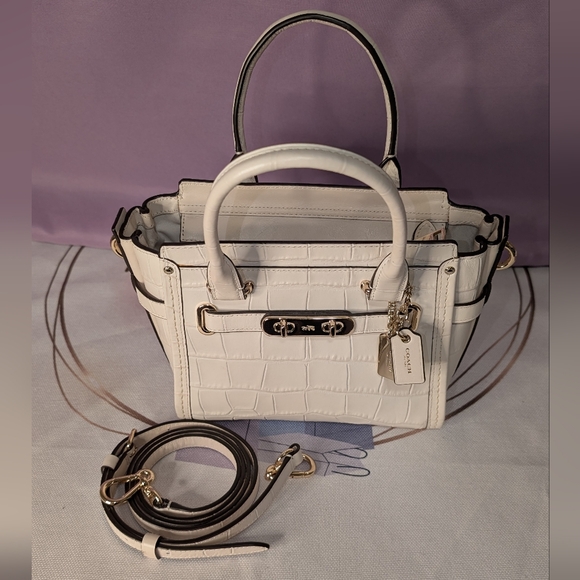 COACH Swagger 21 In Exotic Croc Embossed Leather EUC - Picture 7 of 16